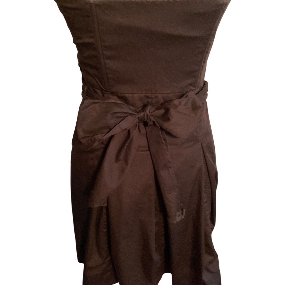 Y2K The Limited Strapless Fit and Flare Cocktail Dress Womens 4 Brown Cotton - Picture 3 of 13